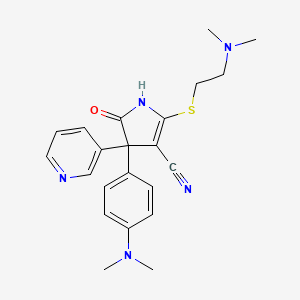 1H-Pyrrole-3-carbonitrile, 4,5-dihydro-2-((2-(dimethylamino)ethyl)thio)-4-(4-(dimethylamino)phenyl)-5-oxo-4-(3-pyridinyl)-