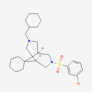 Spiro(cyclohexane-1,9'-(3,7)diazabicyclo(3.3.1)nonane), 3'-((4-bromophenyl)sulfonyl)-7'-(cyclohexylmethyl)-