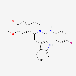 2(1H)-Isoquinolinemethanamine, 3,4-dihydro-6,7-dimethoxy-N-(4-fluorophenyl)-1-(1H-indol-3-ylmethyl)-