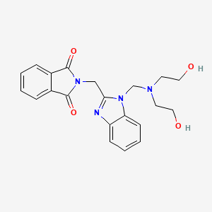 molecular formula C21H22N4O4 B15183265 1H-Isoindole-1,3(2H)-dione, 2-((1-((bis(2-hydroxyethyl)amino)methyl)-1H-benzimidazol-2-yl)methyl)- CAS No. 115398-81-7