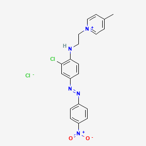 molecular formula C20H19Cl2N5O2 B15183268 1-[2-[[2-Chloro-4-[(4-nitrophenyl)azo]phenyl]amino]ethyl]-4-methylpyridinium chloride CAS No. 64086-73-3