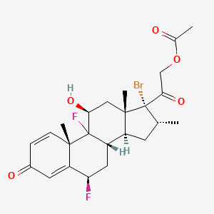 molecular formula C24H29BrF2O5 B15183276 17-Bromo-6beta,9-difluoro-11beta,21-dihydroxy-16alpha-methylpregna-1,4-diene-3,20-dione 21-acetate CAS No. 61339-38-6