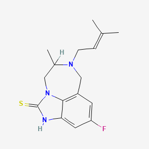 9-Fluoro-5-methyl-6-(3-methylbut-2-en-1-yl)-4,5,6,7-tetrahydroimidazo(4,5,1-jk)(1,4)benzodiazepine-2(1H)-thione