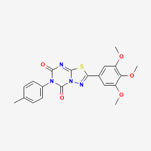 5H-(1,3,4)Thiadiazolo(3,2-a)(1,3,5)triazine-5,7(6H)-dione, 6-(4-methylphenyl)-2-(3,4,5-trimethoxyphenyl)-