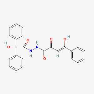 molecular formula C24H20N2O5 B15183338 Benzeneacetic acid, alpha-hydroxy-alpha-phenyl-, 2-(2-hydroxy-1,4-dioxo-4-phenyl-2-butenyl)hydrazide, (Z)- CAS No. 149990-79-4