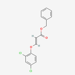 molecular formula C16H12Cl2O3 B15183401 (E)-Phenylmethyl 3-(2,4-dichlorophenoxy)-2-propenoate CAS No. 53548-44-0