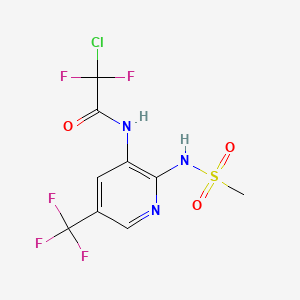 molecular formula C9H7ClF5N3O3S B15183437 Acetamide, 2-chloro-2,2-difluoro-N-(2-((methylsulfonyl)amino)-5-(trifluoromethyl)-3-pyridinyl)- CAS No. 141283-55-8