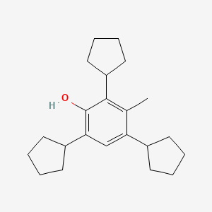 molecular formula C22H32O B15183449 2,4,6-Tricyclopentyl-m-cresol CAS No. 60834-86-8