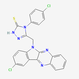 1H-1,3,4-Triazole-2-thiol, 5-((9-chloro-6H-indolo(2,3-b)quinoxalin-6-yl)methyl)-1-(4-chlorophenyl)-