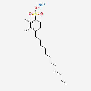 molecular formula C20H33NaO3S B15183492 Benzenesulfonic acid, dodecyldimethyl-, sodium salt CAS No. 63428-97-7