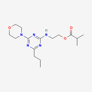 Propanoic acid, 2-methyl-, 2-((4-(4-morpholinyl)-6-propyl-1,3,5-triazin-2-yl)amino)ethyl ester