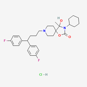 1-Oxa-3,8-diazaspiro(4.5)decan-2-one, 8-(4,4-bis(4-fluorophenyl)butyl)-3-cyclohexyl-4-hydroxy-4-methyl-, monohydrochloride