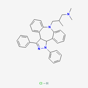 molecular formula C33H35ClN4 B15183544 Dibenzo(b,f)pyrazolo(3,4-d)azepine, 1,3a,8,12b-tetrahydro-8-(3-(dimethylamino)-2-methylpropyl)-1,3-diphenyl-, hydrochloride CAS No. 90358-76-2