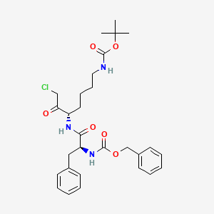 molecular formula C29H38ClN3O6 B1518355 13-Oxa-2,5,11-triazapentadecanoic acid, 6-(2-chloroacetyl)-14,14-dimethyl-4,12-dioxo-3-(phenylmethyl)-, phenylmethyl ester, (3S,6S)- 