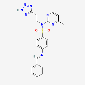 Benzenesulfonamide, N-(4-methyl-2-pyrimidinyl)-4-((phenylmethylene)amino)-N-(2-(1H-tetrazol-5-yl)ethyl)-