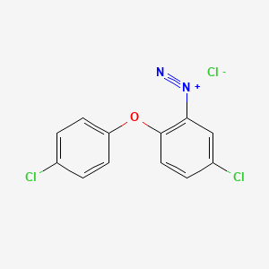 molecular formula C12H7Cl3N2O B15183569 Benzenediazonium, 5-chloro-2-(4-chlorophenoxy)-, chloride CAS No. 29684-43-3