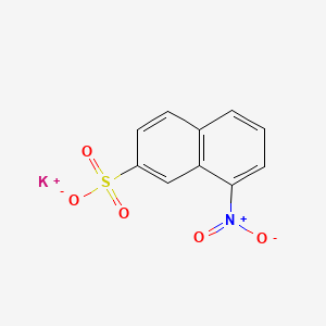 molecular formula C10H6KNO5S B15183576 2-Naphthalenesulfonic acid, 8-nitro-, potassium salt CAS No. 79771-32-7