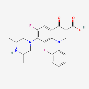 molecular formula C22H21F2N3O3 B15183619 3-Quinolinecarboxylic acid, 7-(3,5-dimethyl-1-piperazinyl)-6-fluoro-1-(2-fluorophenyl)-1,4-dihydro-4-oxo- CAS No. 164662-47-9