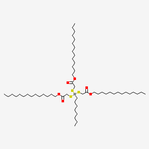 molecular formula C56H110O6S3Sn B15183632 Tetradecyl 4-octyl-7-oxo-4-((2-oxo-2-(tetradecyloxy)ethyl)thio)-8-oxa-3,5-dithia-4-stannadocosanoate CAS No. 74162-83-7