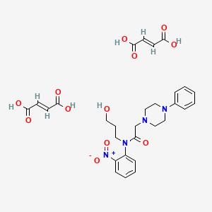 (E)-but-2-enedioic acid;N-(3-hydroxypropyl)-N-(2-nitrophenyl)-2-(4-phenylpiperazin-1-yl)acetamide