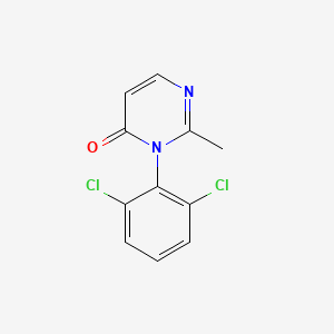 molecular formula C11H8Cl2N2O B15183705 4(3H)-Pyrimidinone, 3-(2,6-dichlorophenyl)-2-methyl- CAS No. 87356-59-0