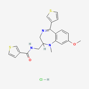 3-Thiophenecarboxamide, N-((2,3-dihydro-8-methoxy-1-methyl-5-(3-thienyl)-1H-1,4-benzodiazepin-2-yl)methyl)-, monohydrochloride