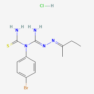 Hydrazinecarboximidamide, N-(aminothioxomethyl)-N-(4-bromophenyl)-2-(1-methylpropylidene)-, monohydrochloride