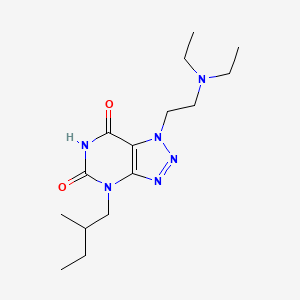 molecular formula C15H26N6O2 B15183825 1H-1,2,3-Triazolo(4,5-d)pyrimidine-5,7(4H,6H)-dione, 1-(2-(diethylamino)ethyl)-4-(2-methylbutyl)- CAS No. 117740-55-3