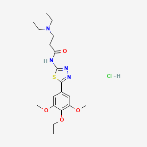 Propanamide, 3-(diethylamino)-N-(5-(3,5-dimethoxy-4-ethoxyphenyl)-1,3,4-thiadiazol-2-yl)-, monohydrochloride