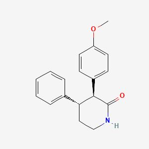 molecular formula C18H19NO2 B15183869 2-Piperidinone, 3-(4-methoxyphenyl)-4-phenyl-, trans- CAS No. 132605-00-6