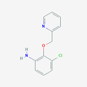 molecular formula C12H11ClN2O B15183885 3-Chloro-2-(2-pyridinylmethoxy)benzenamine CAS No. 937605-75-9