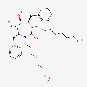 2H-1,3-Diazepin-2-one, hexahydro-5,6-dihydroxy-1,3-bis(7-hydroxyheptyl)-4,7-bis(phenylmethyl)-, (4R,5S,6S,7R)-