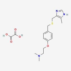 N,N-dimethyl-2-[4-[(5-methyl-1H-imidazol-4-yl)methylsulfanylmethyl]phenoxy]ethanamine;oxalic acid