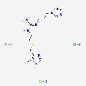 Guanidine, N-(3-(1H-imidazol-1-yl)propyl)-N'-(2-(((5-methyl-1H-imidazol-4-yl)methyl)thio)ethyl)-, trihydrochloride