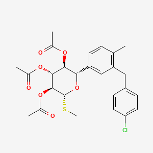 (2S,3S,4R,5S,6R)-2-(3-(4-chlorobenzyl)-4-methylphenyl)-6-(methylthio)tetrahydro-2H-pyran-3,4,5-triyl triacetate