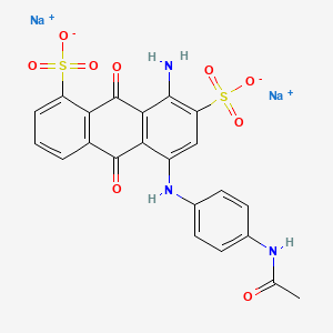 molecular formula C22H15N3Na2O9S2 B15183986 Disodium 5-(p-acetamidoanilino)-8-amino-9,10-dihydro-9,10-dioxoanthracene-1,7-disulphonate CAS No. 6406-75-3