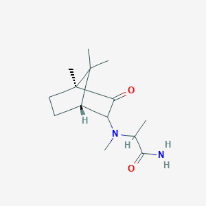 molecular formula C14H24N2O2 B15183993 2-(Methyl(2-oxo-3-bornyl)amino)propionamide CAS No. 92377-31-6