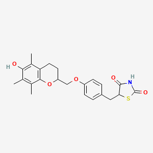 2,4-Thiazolidinedione, 5-((4-((3,4-dihydro-6-hydroxy-5,7,8-trimethyl-2H-1-benzopyran-2-yl)methoxy)phenyl)methyl)-