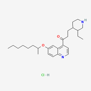 3-(3-Ethyl-4-piperidyl)-1-(6-((1-methylheptyl)oxy)-4-quinolyl)propan-1-one monohydrochloride