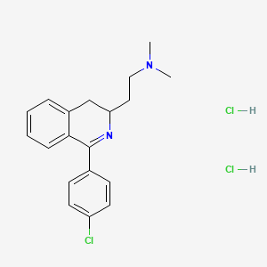 molecular formula C19H23Cl3N2 B15184063 2-[1-(4-chlorophenyl)-3,4-dihydroisoquinolin-3-yl]-N,N-dimethylethanamine;dihydrochloride CAS No. 83658-36-0