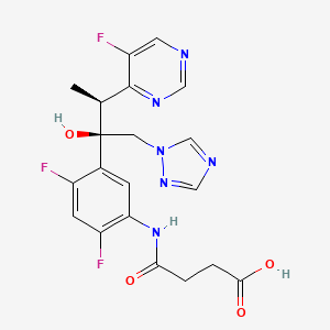 4-((2,4-difluoro-5-((2R,3S)-3-(5-fluoropyrimidin-4-yl)-2-hydroxy-1-(1H-1,2,4-triazol-1-yl)butan-2-yl)phenyl)amino)-4-oxobutanoic acid