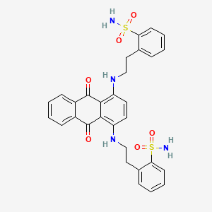 molecular formula C30H28N4O6S2 B15184125 ((9,10-Dihydro-9,10-dioxo-1,4-anthrylene)bis(iminoethylene))bis(benzenesulphonamide) CAS No. 31373-19-0