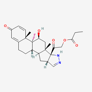 9-Fluoro-2',16beta-dihydro-11beta,21-dihydroxypregna-1,4-dieno(17,16-c)pyrazole-3,20-dione 21-propionate