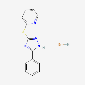 Pyridine, 2-((5-phenyl-1H-1,2,4-triazol-3-yl)thio)-, hydrobromide