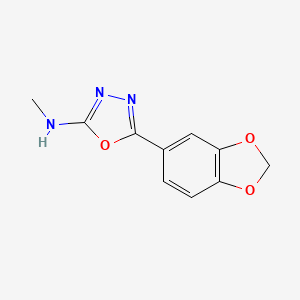 molecular formula C10H9N3O3 B15184222 5-(1,3-Benzodioxol-5-yl)-N-methyl-1,3,4-oxadiazol-2-amine CAS No. 80987-72-0