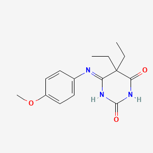 2,4(3H,5H)-Pyrimidinedione, 6-((4-methoxyphenyl)amino)-5,5-diethyl-