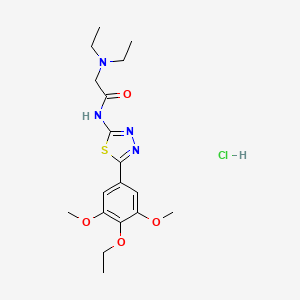 Acetamide, 2-(diethylamino)-N-(5-(3,5-dimethoxy-4-ethoxyphenyl)-1,3,4-thiadiazol-5-yl)-, monohydrochloride