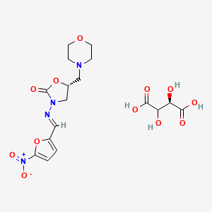 5-(Morpholinomethyl)-3-((5-nitrofurfurylidene)amino)oxazolidin-2-one (R-(R*,R*))-tartrate