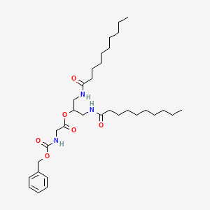 Glycine, N-((phenylmethoxy)carbonyl)-, 2-((1-oxodecyl)amino)-1-(((1-oxodecyl)amino)methyl)ethyl ester