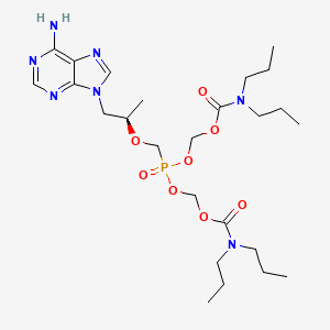 Carbamic acid, dipropyl-, (((2-(6-amino-9H-purin-9-yl)-1-methylethoxy)methyl)phosphinylidene)bis(oxymethylene) ester, (R)-